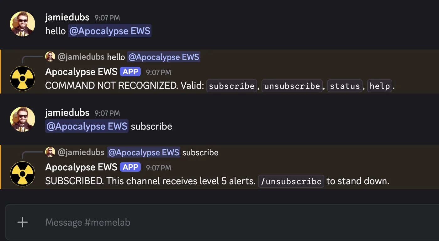 Discord screenshot of an @-mention to the bot