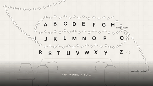 The simple diagram view spelling HAWKINS, one lit bulb over each letter